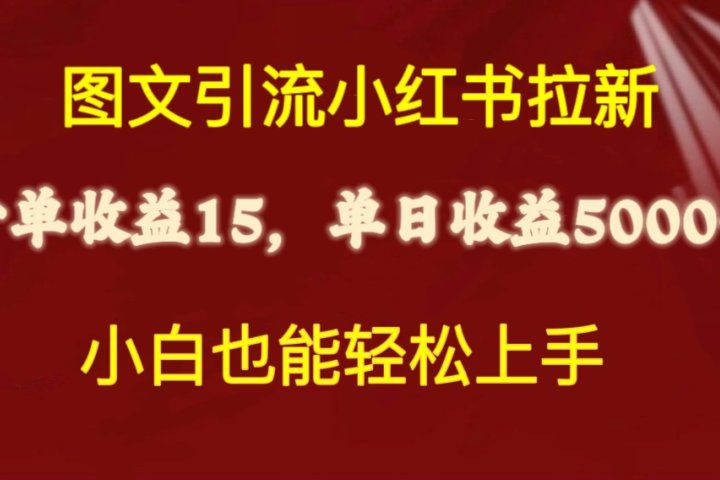 图文引流小红书拉新一单15元，单日暴力收益5000+，小白也能轻松上手青柠创客-网创项目资源站-副业项目-创业项目-搞钱项目青柠创客
