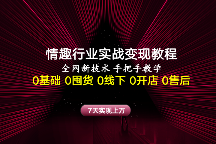情趣行业实战变现教程，全网新技术，手把手教学，7天实现上万青柠创客-网创项目资源站-副业项目-创业项目-搞钱项目青柠创客
