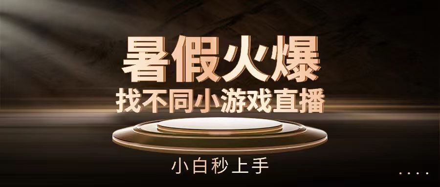 暑假火爆找不同小游戏直播间，小白秒上手青柠创客-网创项目资源站-副业项目-创业项目-搞钱项目青柠创客