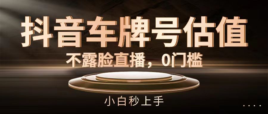 抖音车牌号估值，不露脸直播，0门槛，小白秒上手青柠创客-网创项目资源站-副业项目-创业项目-搞钱项目青柠创客