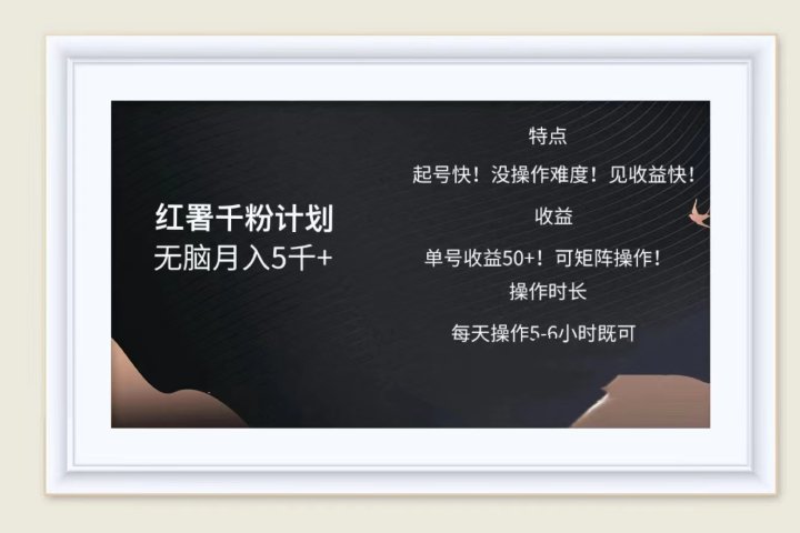 红薯千粉计划无脑月入5千➕！既做既赚！青柠创客-网创项目资源站-副业项目-创业项目-搞钱项目青柠创客