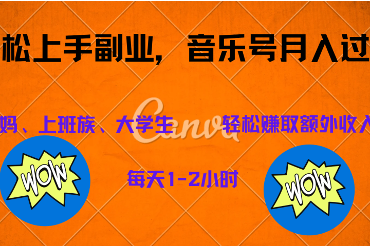 中视频音乐号，纯原创每天1-2小时，保底月入过W青柠创客-网创项目资源站-副业项目-创业项目-搞钱项目青柠创客