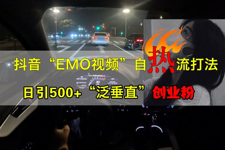 抖音EMO视频自热打法，日引500+创业粉“泛垂直”青柠创客-网创项目资源站-副业项目-创业项目-搞钱项目青柠创客