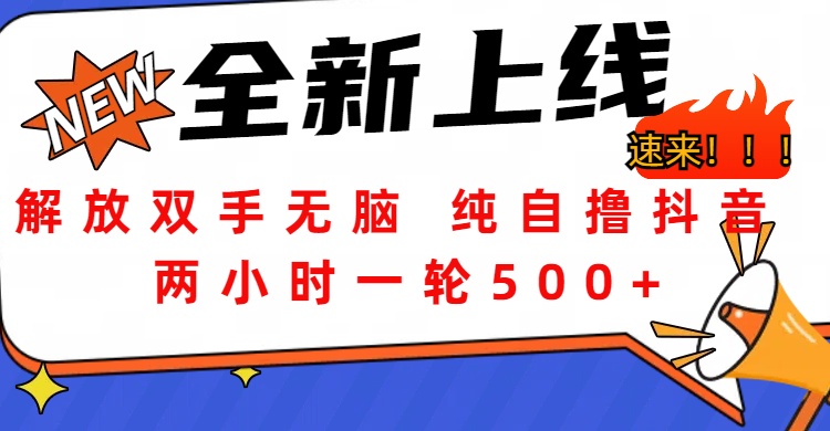 解放双手无脑 纯自撸抖音 两小时一轮500+青柠创客-网创项目资源站-副业项目-创业项目-搞钱项目青柠创客