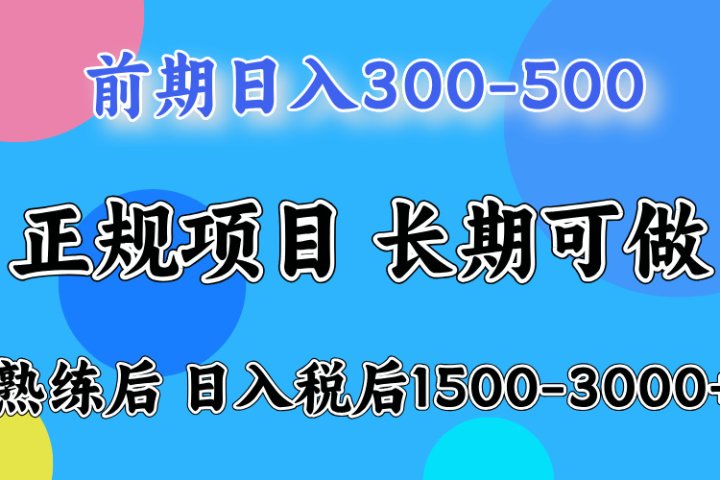 刚上手日收益300-500左右，熟悉后日收益1500-3000青柠创客-网创项目资源站-副业项目-创业项目-搞钱项目青柠创客