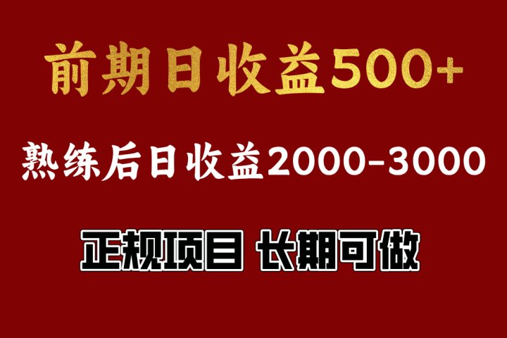 前期日收益500，熟悉后日收益2000左右，正规项目，长期能做，兼职全职都行青柠创客-网创项目资源站-副业项目-创业项目-搞钱项目青柠创客