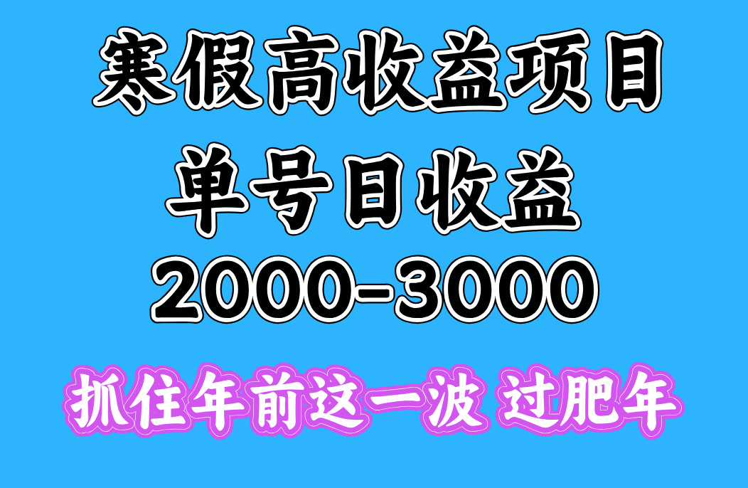 寒假期间一天收益2000-3000+，抓住年前这一波青柠创客-网创项目资源站-副业项目-创业项目-搞钱项目青柠创客