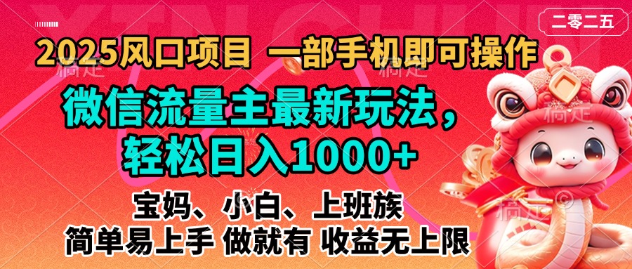 2025蓝海风口项目，微信流量主最新玩法，轻松日入1000+，简单易上手，做就有 收益无上限青柠创客-网创项目资源站-副业项目-创业项目-搞钱项目青柠创客