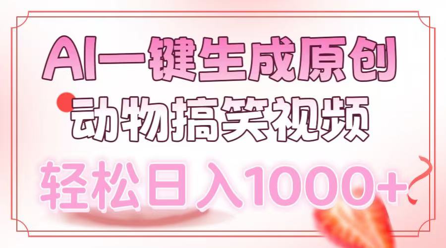 AI一键生成原创动物搞笑视频，轻松日入1000+青柠创客-网创项目资源站-副业项目-创业项目-搞钱项目青柠创客