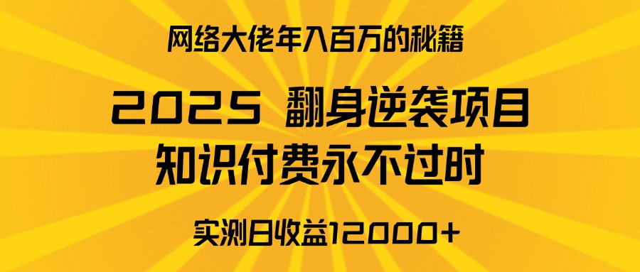 2025年翻身逆袭项目，知识付费永不过时青柠创客-网创项目资源站-副业项目-创业项目-搞钱项目青柠创客