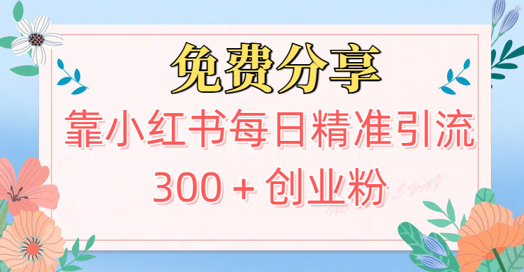 2025最新引流！靠小红书每日精准引流300＋创业粉青柠创客-网创项目资源站-副业项目-创业项目-搞钱项目青柠创客