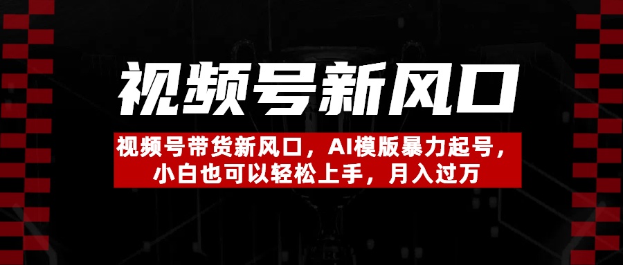 视频号带货新风口，AI模版暴力起号，小白也可以轻松上手，月入过万青柠创客-网创项目资源站-副业项目-创业项目-搞钱项目青柠创客