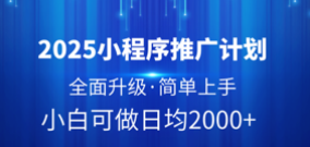 2025小程序推广计划，全面升级，简单上手，日均2000+青柠创客-网创项目资源站-副业项目-创业项目-搞钱项目青柠创客