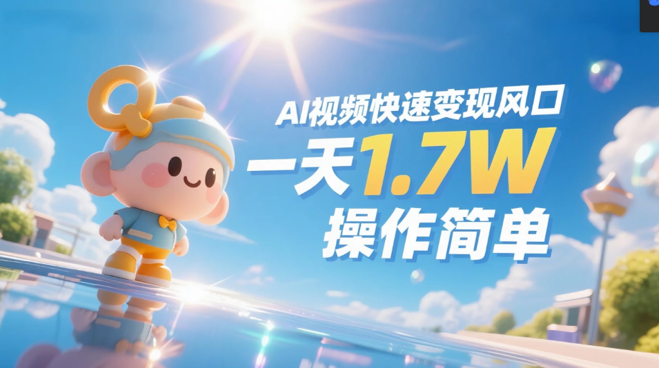 《Ai视频变现风口，一天1.7W，收入无上限，操作简单》青柠创客-网创项目资源站-副业项目-创业项目-搞钱项目青柠创客