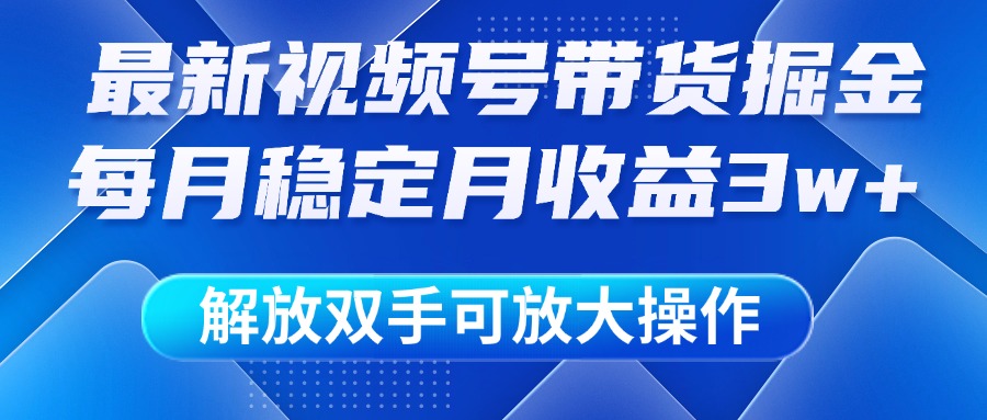 最新视频号带货掘金项目，每月稳定月收益3w+，解放双手，可放大操作青柠创客-网创项目资源站-副业项目-创业项目-搞钱项目青柠创客